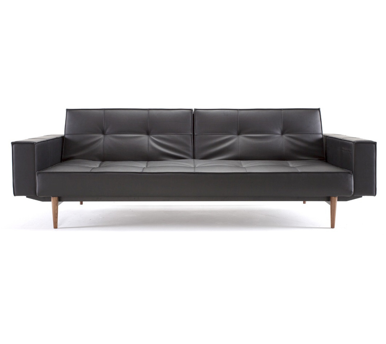 Splitback Leather Convertible Sleeper Sofa