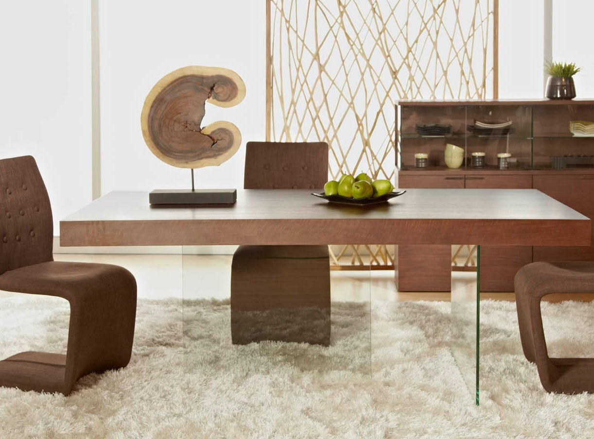 Blain Wood + Glass Leg Dining Table 78" Zin Home