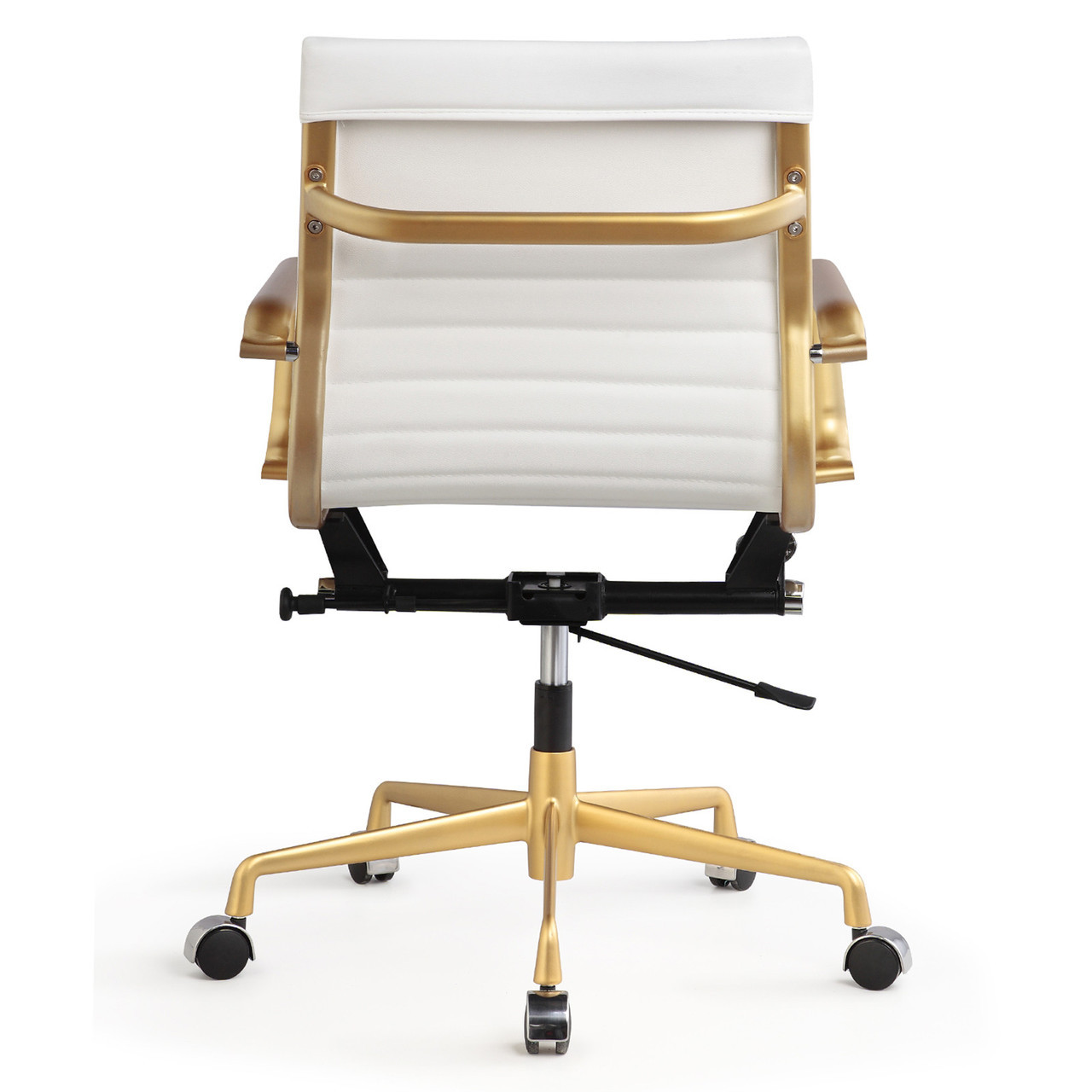 White office chair with gold base Clearance
