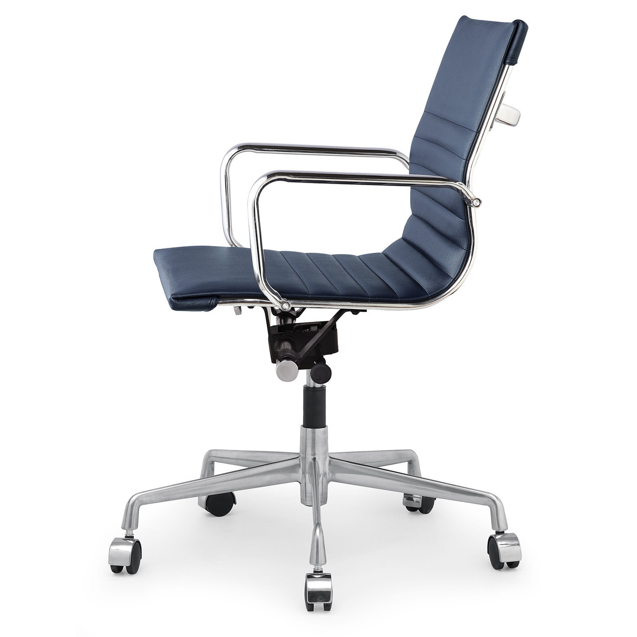 Navy Blue Vegan Leather M348 Modern Office Chairs Zin Home