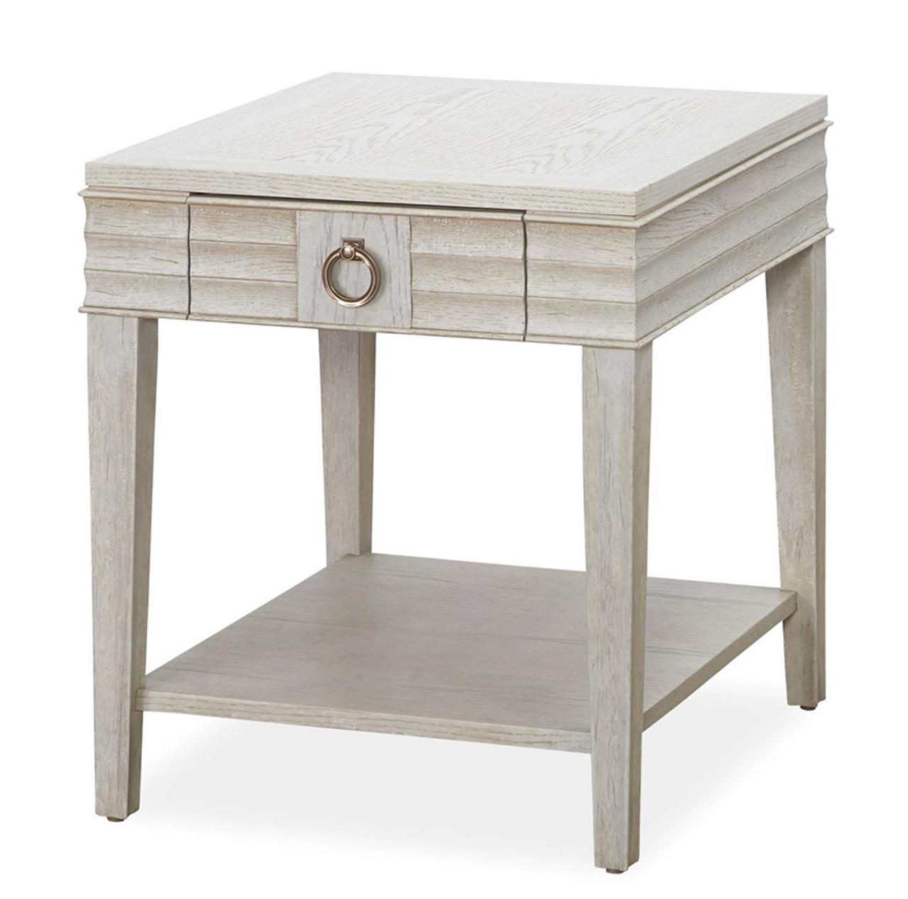 California Rustic White Oak 1 Drawer End Table Zin Home