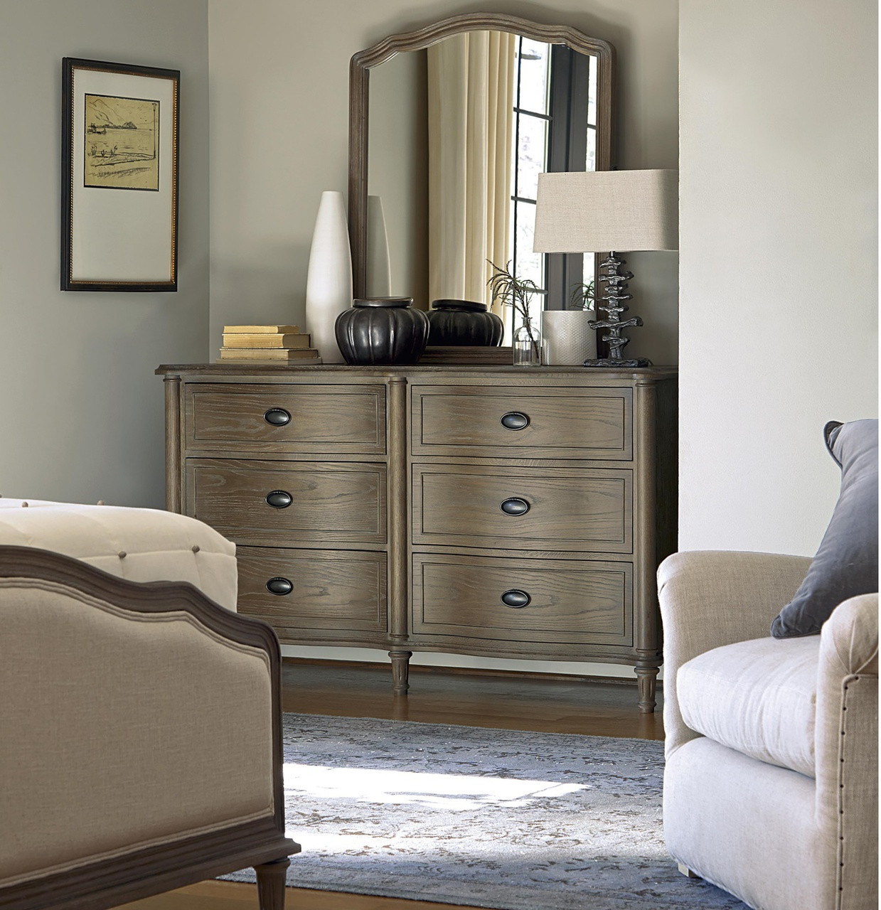 French Country Oak 6 Piece King Bedroom Set Zin Home