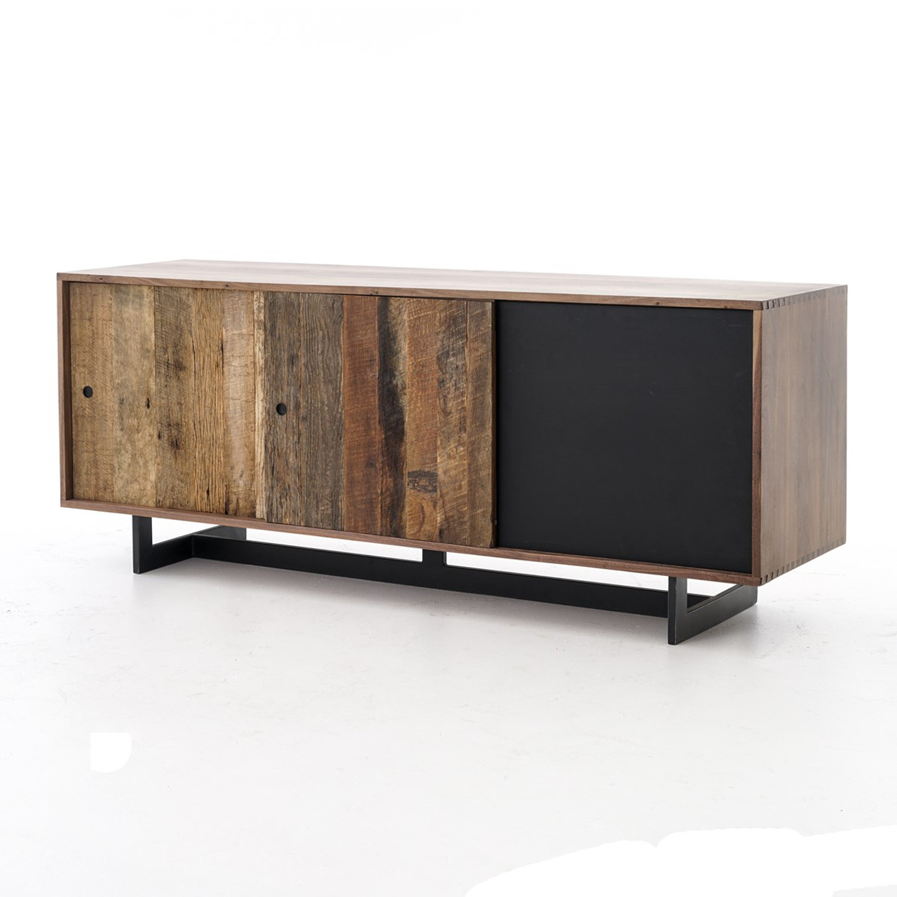 Anderson Industrial Rustic Oak Wood And Metal Media Console Zin Home