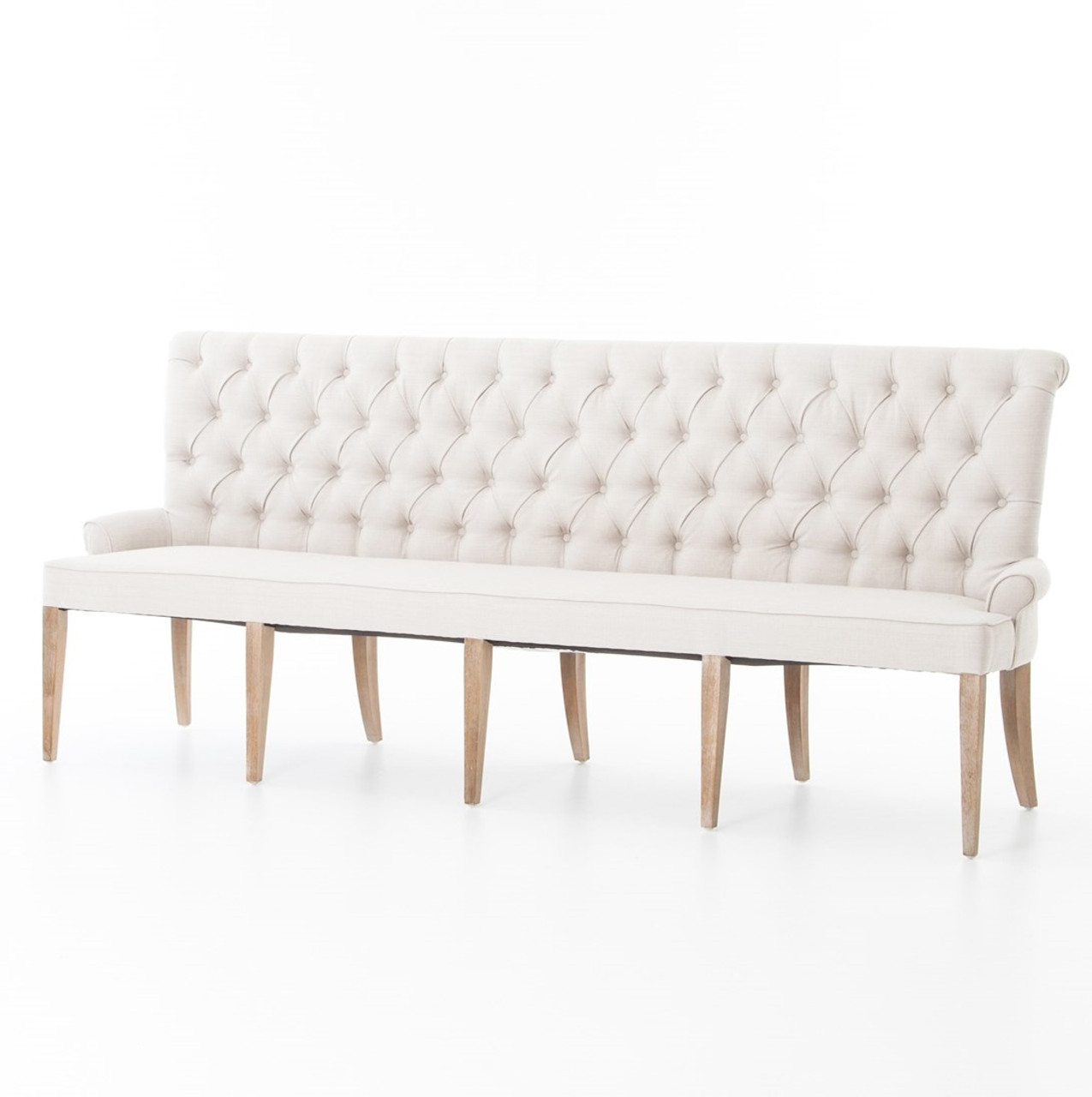 French Tufted Upholstered Dining Bench Banquette | Zin Home