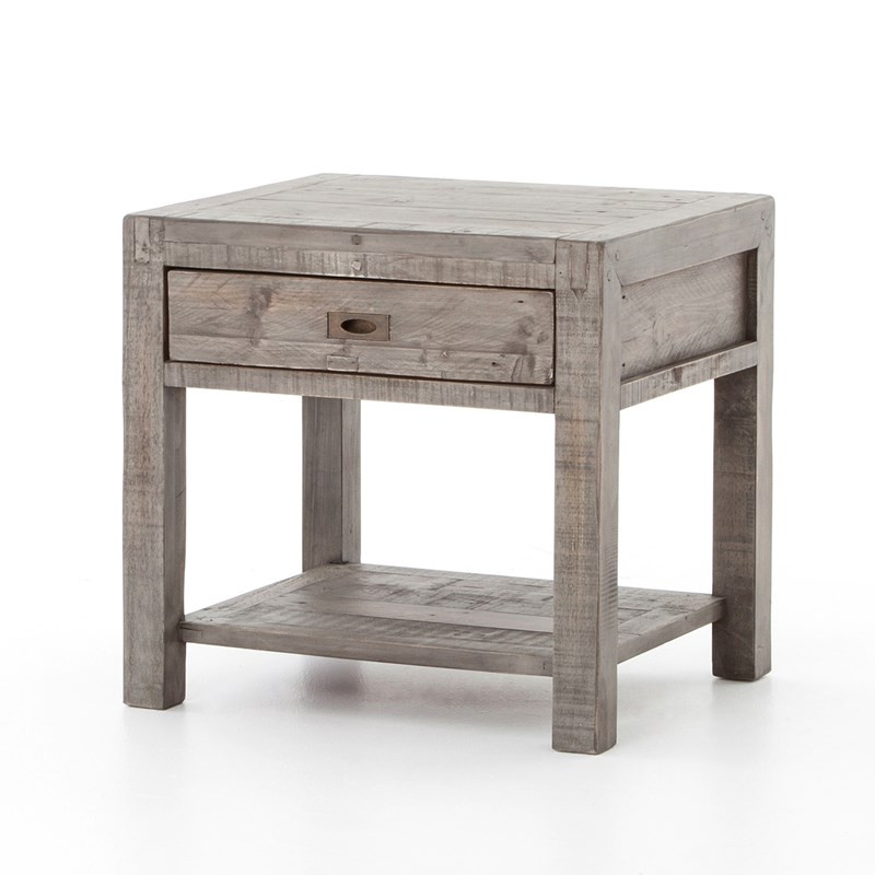 Parsons Reclaimed Wood 1 Drawer End Table Grey Zin Home Shop the top 25 most popular 1 at the best prices! parsons reclaimed wood 1 drawer end table grey