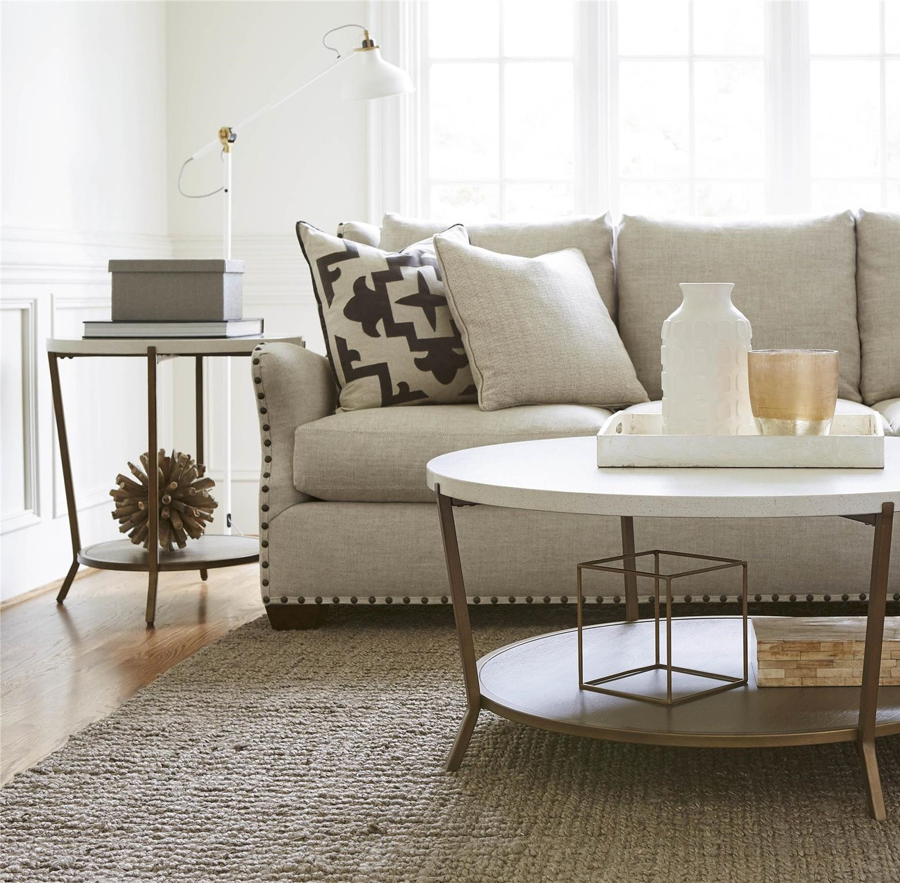 Playlist Stone Top Round End Table Zin Home