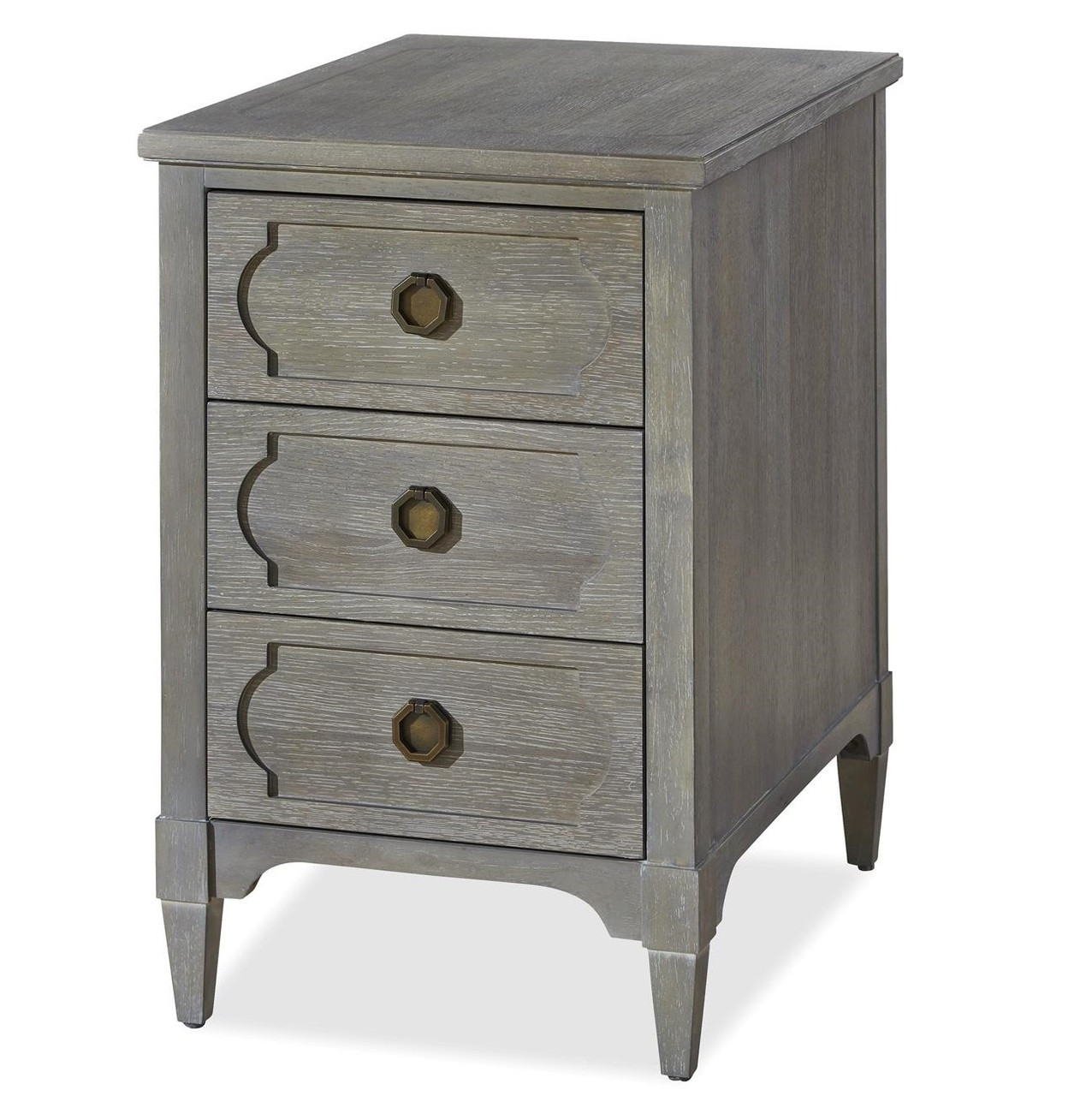 Playlist Vintage Grey Oak 3 Drawers Side Table Zin Home