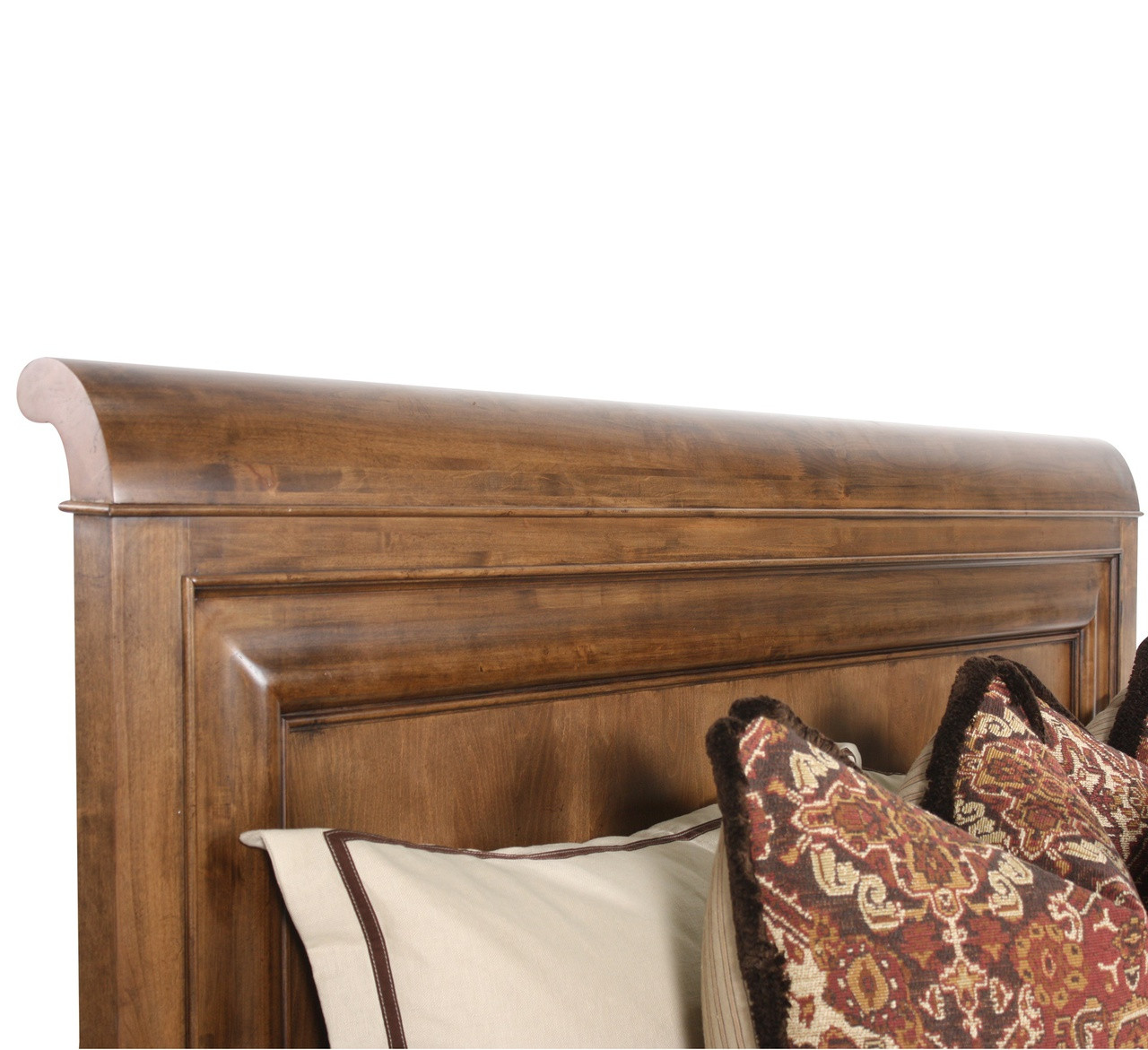 Louis Philippe Solid Wood King Sleigh Bed