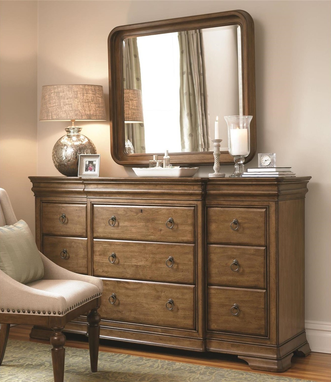 Louis Philippe Louis Philippe Style 6 Drawer Dresser with Hidden Jewel