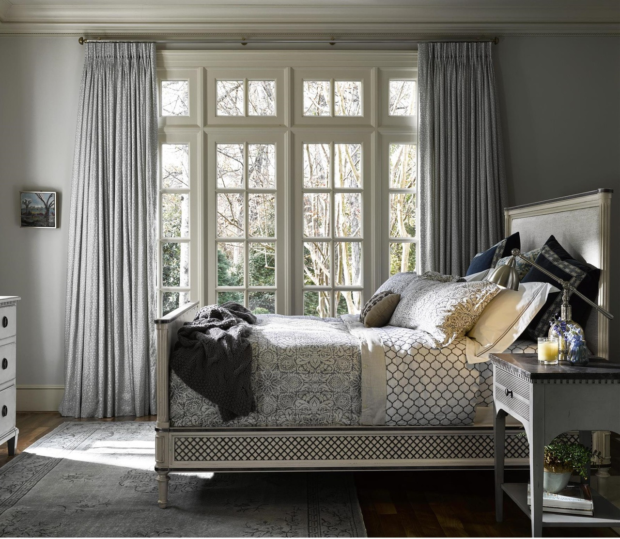 Sojourn French Upholstered King Size Panel Bed Frame Zin Home