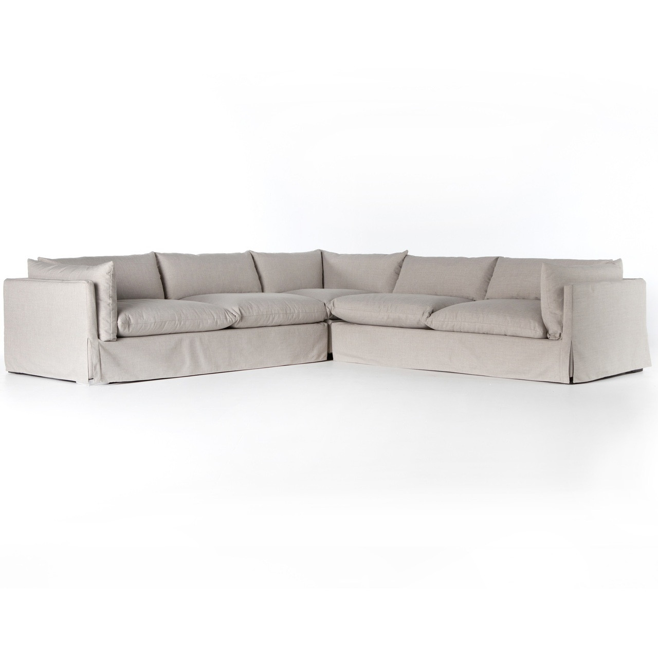 Loft Modern Beige Slipcovered Corner Sectional Zin Home