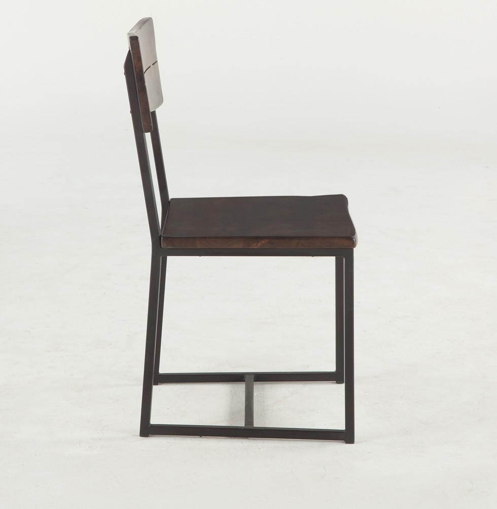 Live Edge Solid Wood & Iron Dining Chair Zin Home