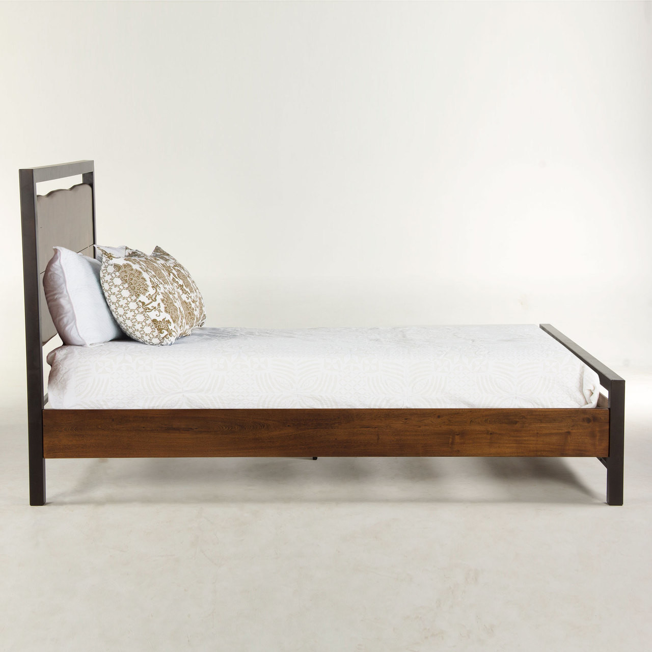 Live Edge Solid Wood And Iron King Platform Bed Zin Home