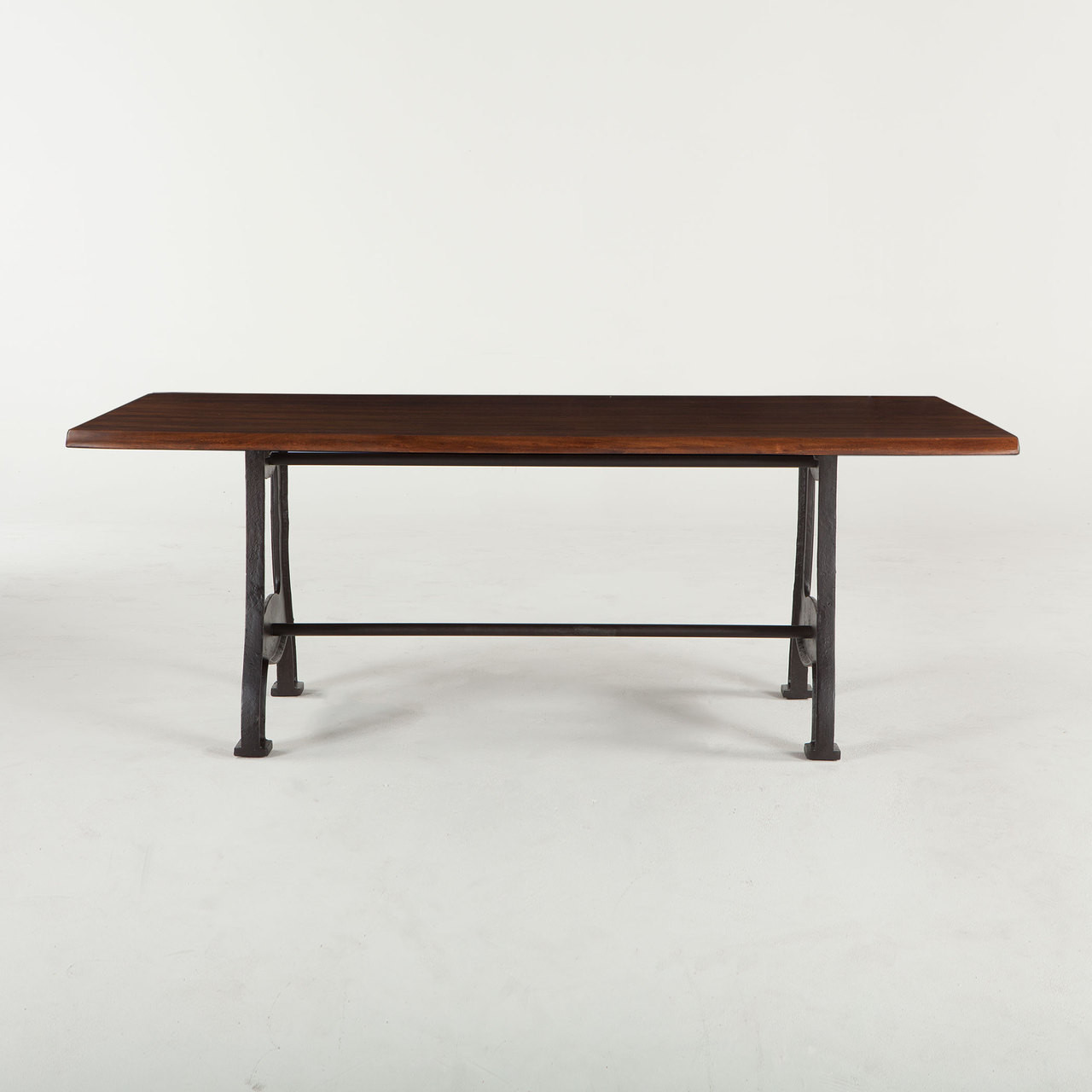 London Live Edge Wood & Cast Iron Dining Table 80" Zin Home