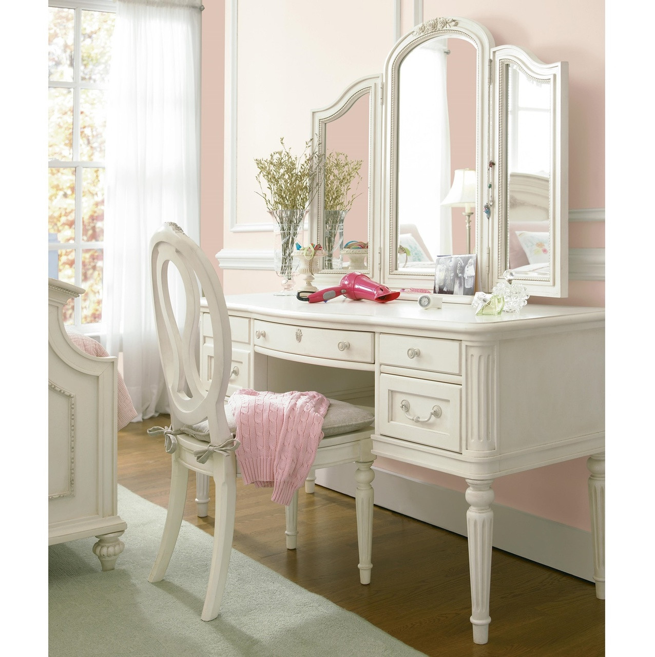 Rosalie Kids Vanity Desk White Zin Home - Main Image