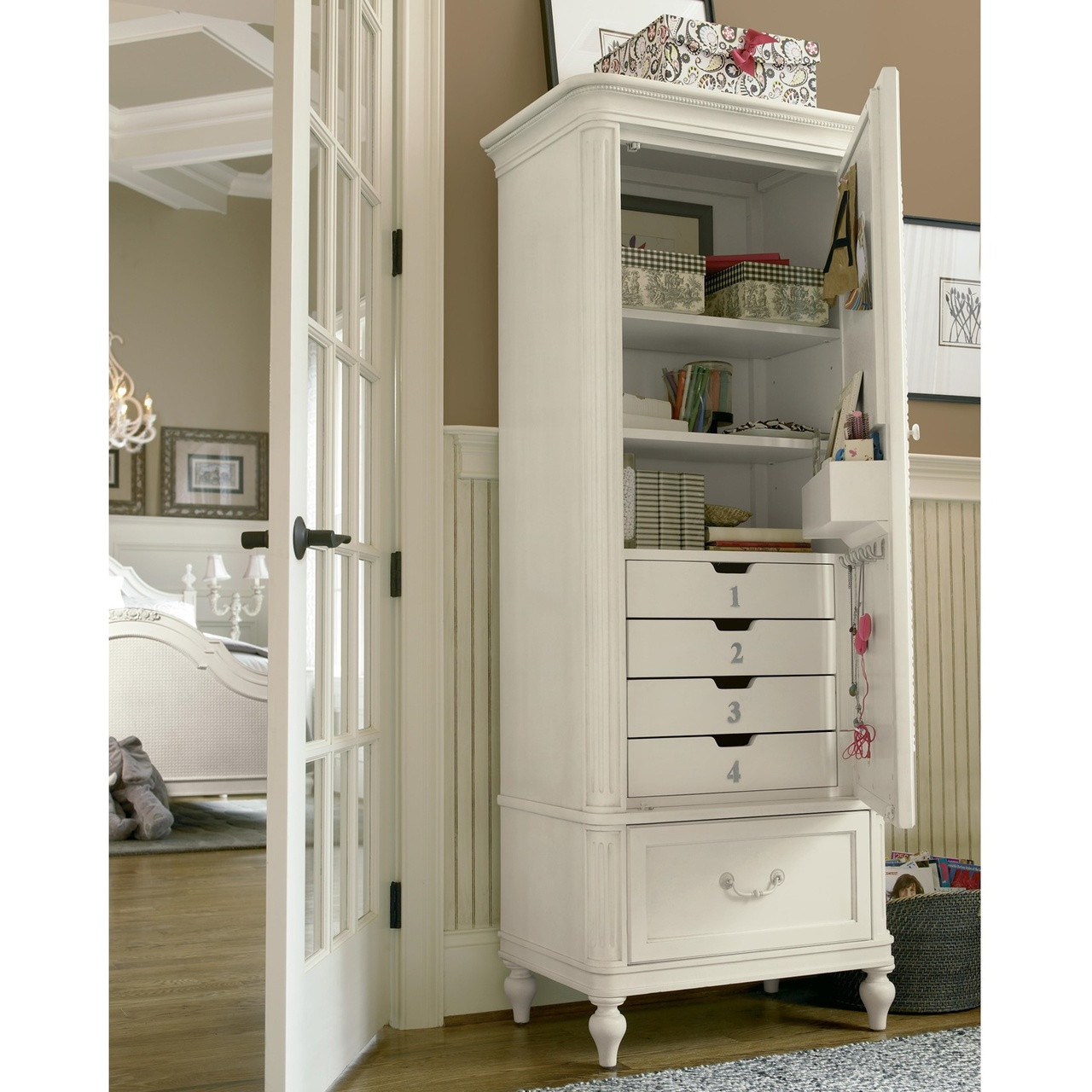 Rosalie Kids Bedroom Armoire White Zin Home