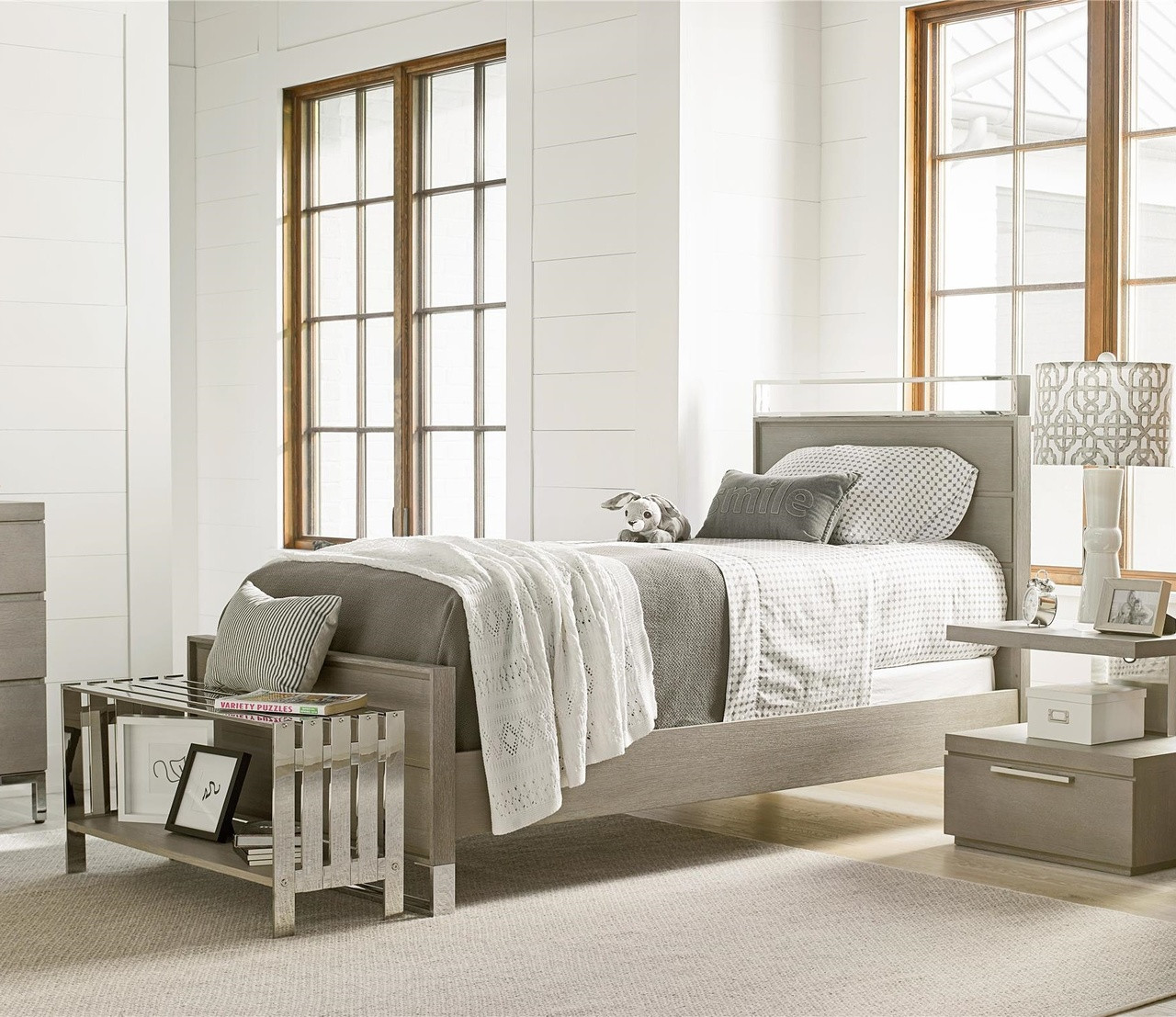 Grayson Modern Kids Twin Bed with Reading Light Zin Home