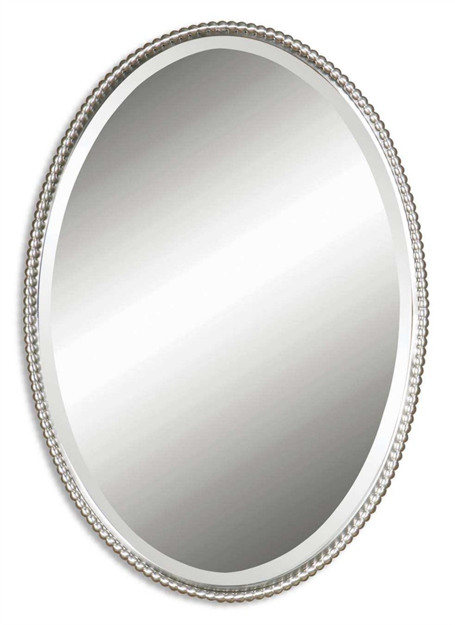 Uttermost Sherise Brushed Nickel Oval Mirror