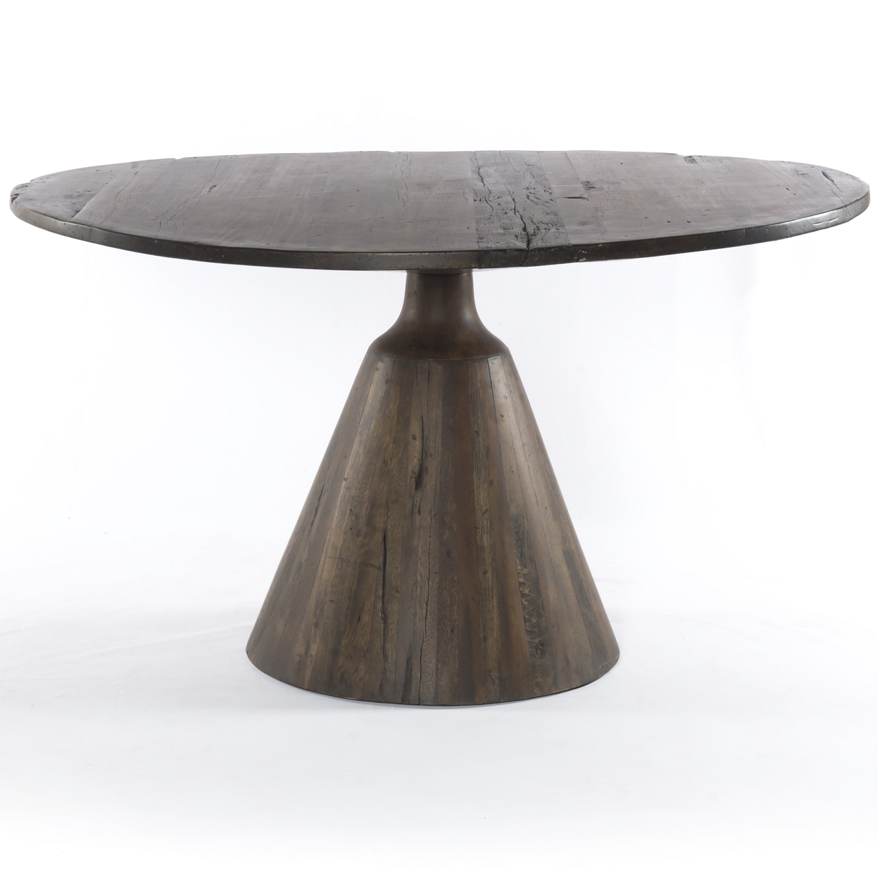 Bronx Old Wood Round Pedestal Dining Table 54" Zin Home