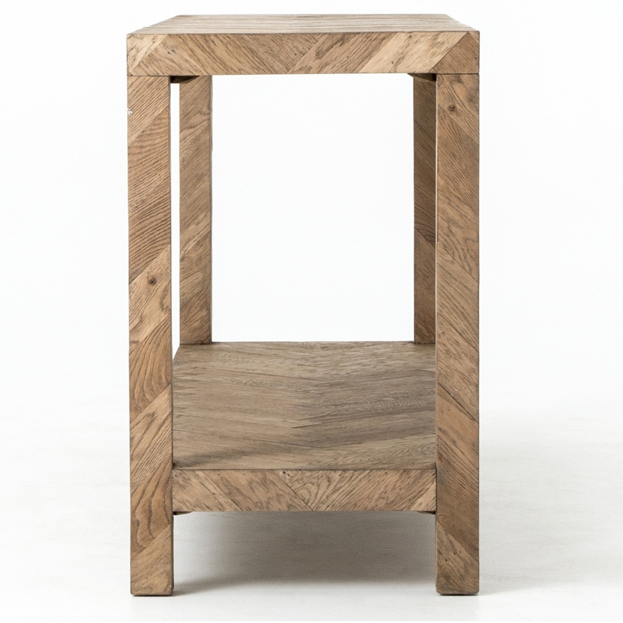 Lamar Parquet Drifted Oak Wood Console Table 70