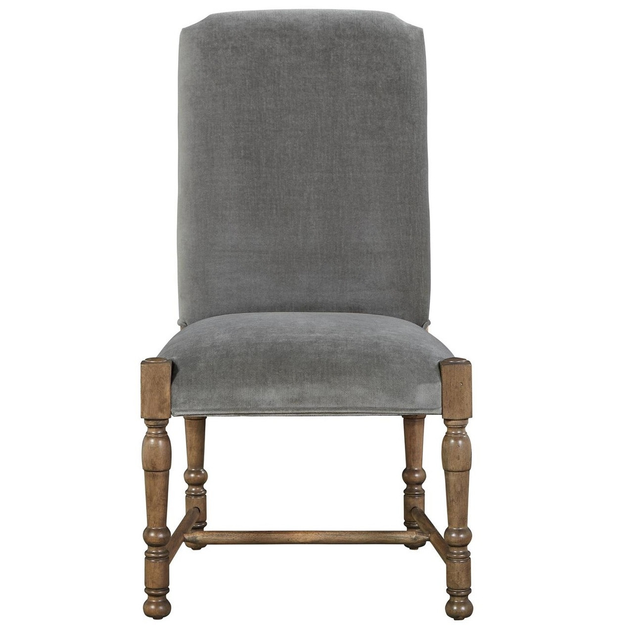 French Country Gray Velvet Upholstered Side Chair Zin Home