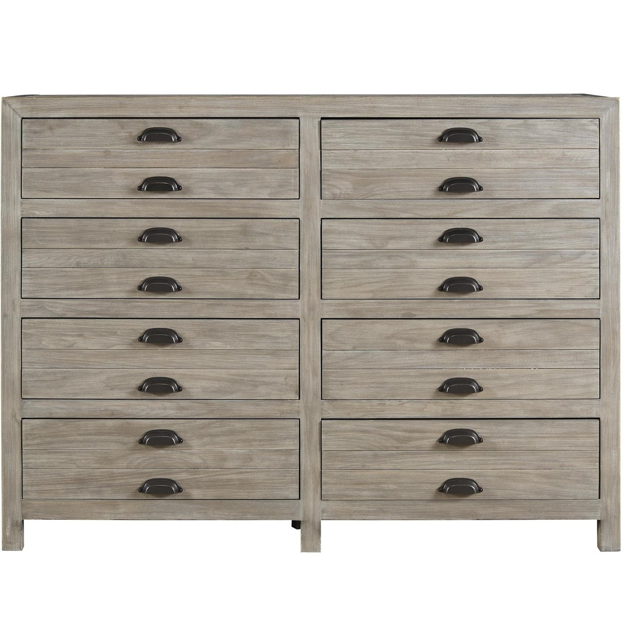 French Printer S Rustic Gray Wood Wide 8 Drawer Dresser Zin Home