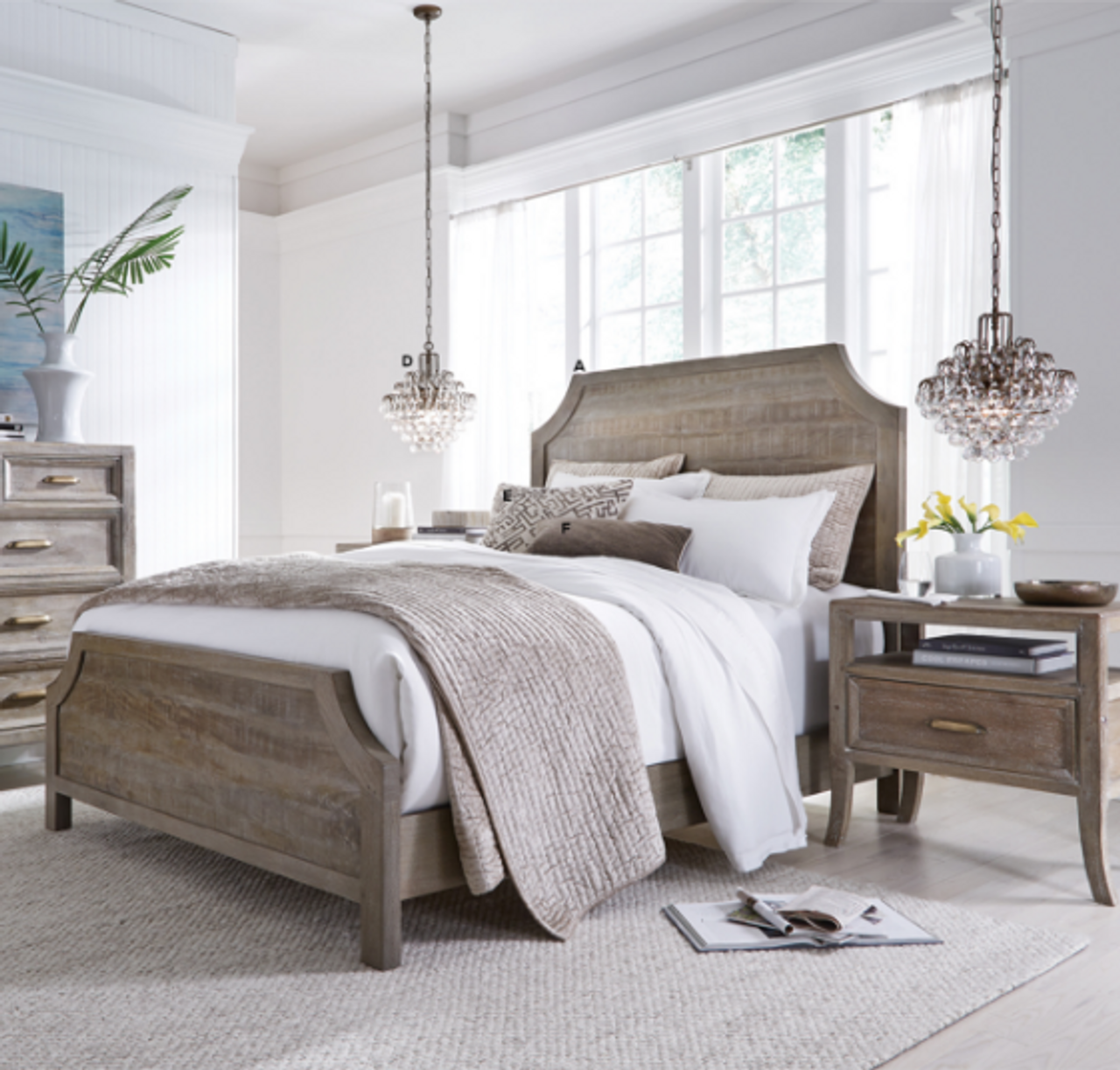 Amelie Solid Wood California King Bed Frame Vintage Taupe Zin Home