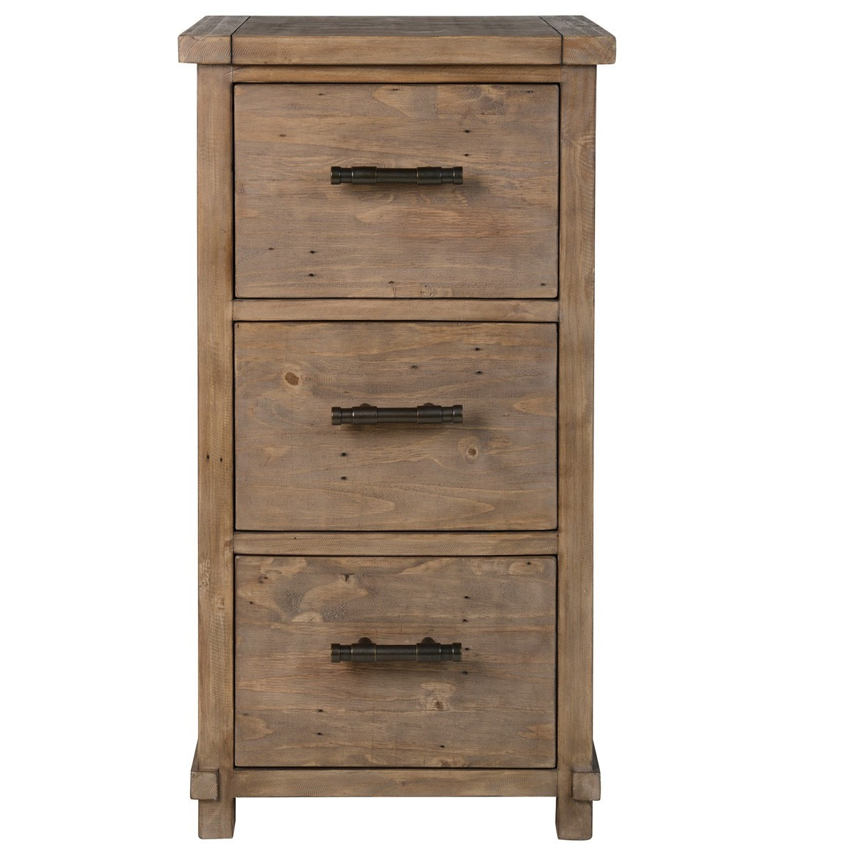 Farmhouse Reclaimed Wood 3 Drawers Filing Cabinet Zin Home