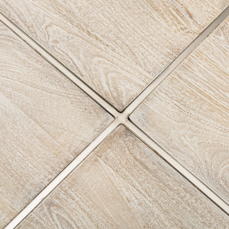 Uptown Whitewashed Solid Wood Square Coffee Table 40" Zin Home