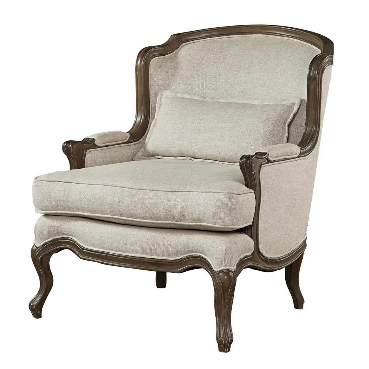 Harrison French Country Linen Accent Chair | Zin Home