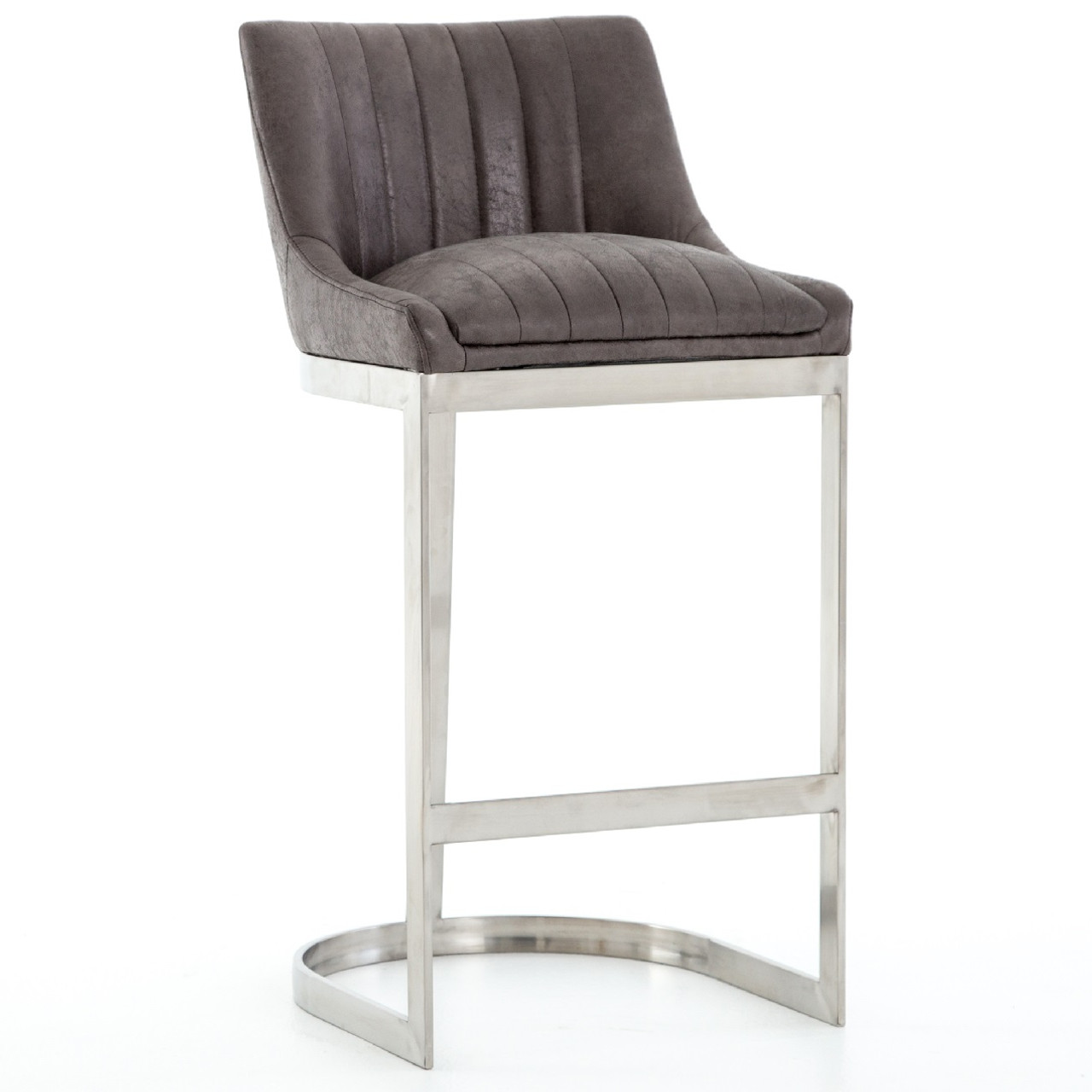 Stainless Steel Bar Stool rory graphite leather stainless steel bar stool