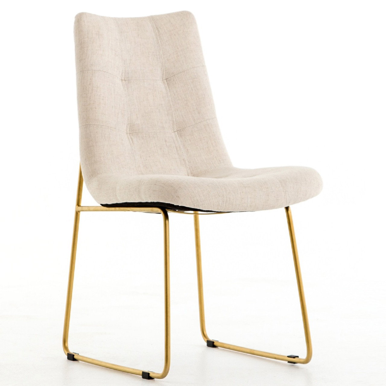 Camile Gold Iron Leg Dining Side Chair Savile Flax Zin Home
