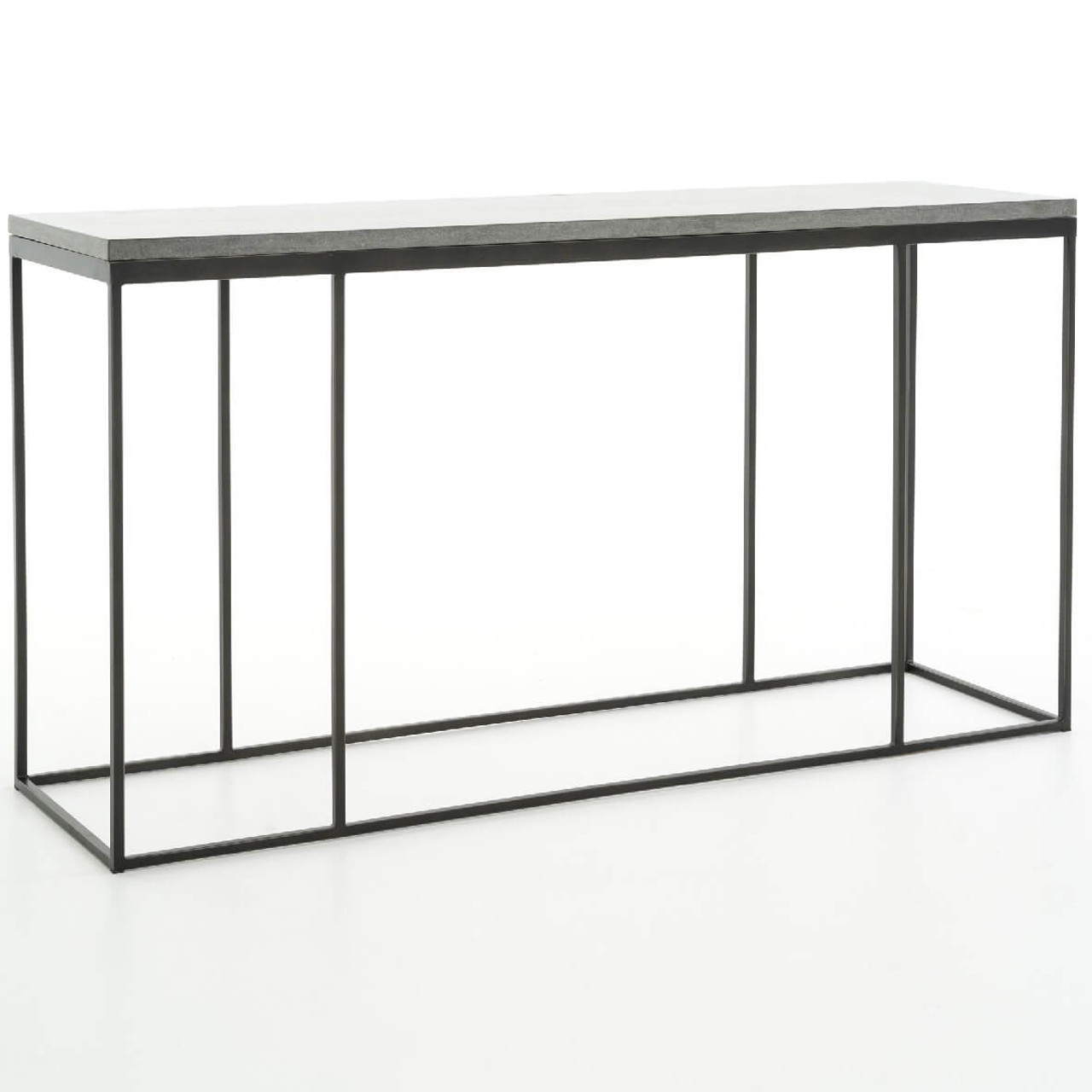 French Industrial Iron Bluestone Top Console Table 60 Zin Home