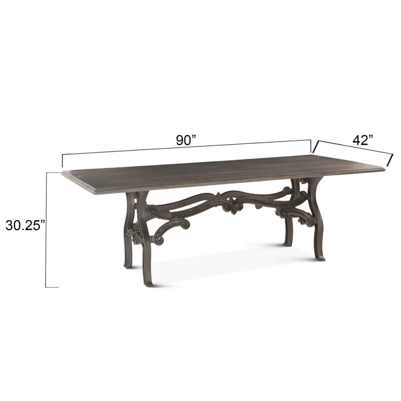 Hobbs Dutch Industrial Iron & Wood Dining Table 90