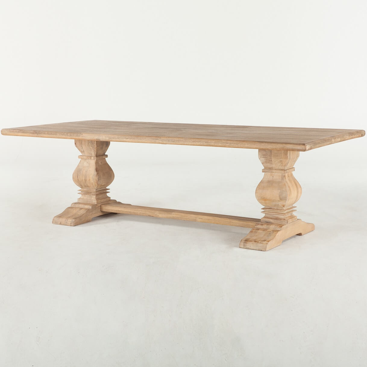 French Farmhouse Solid Wood Trestle Dining Table 108" Zin Home