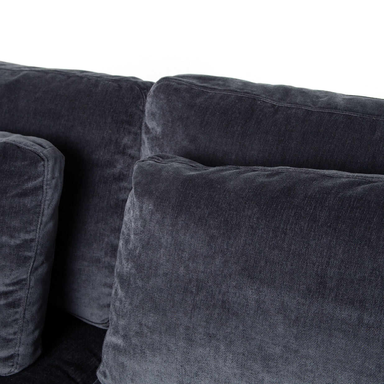 Bloor Contemporary Charcoal Grey Velvet Upholstered Sofa 98"
