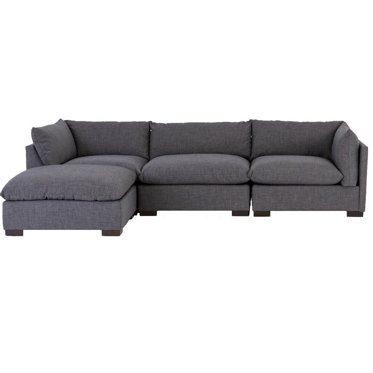 Westworld Modern Gray 4 Piece Modular Lounge Sectional Sofa Zin Home