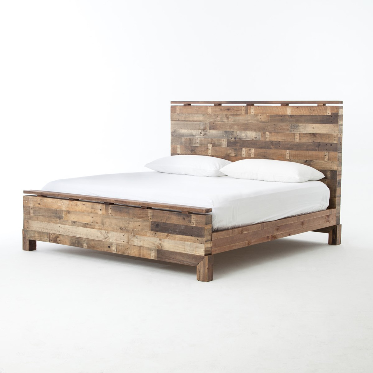 Angora Rustic Reclaimed Wood California King Platform Bed Zin Home