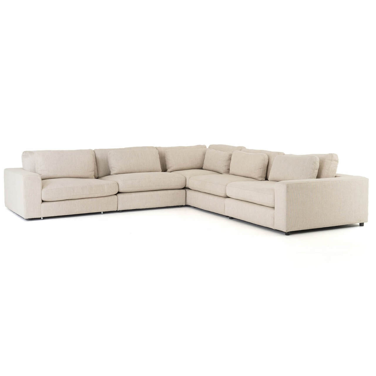 Bloor Contemporary Beige 5 Piece Corner Sectional Sofas 131 Zin Home