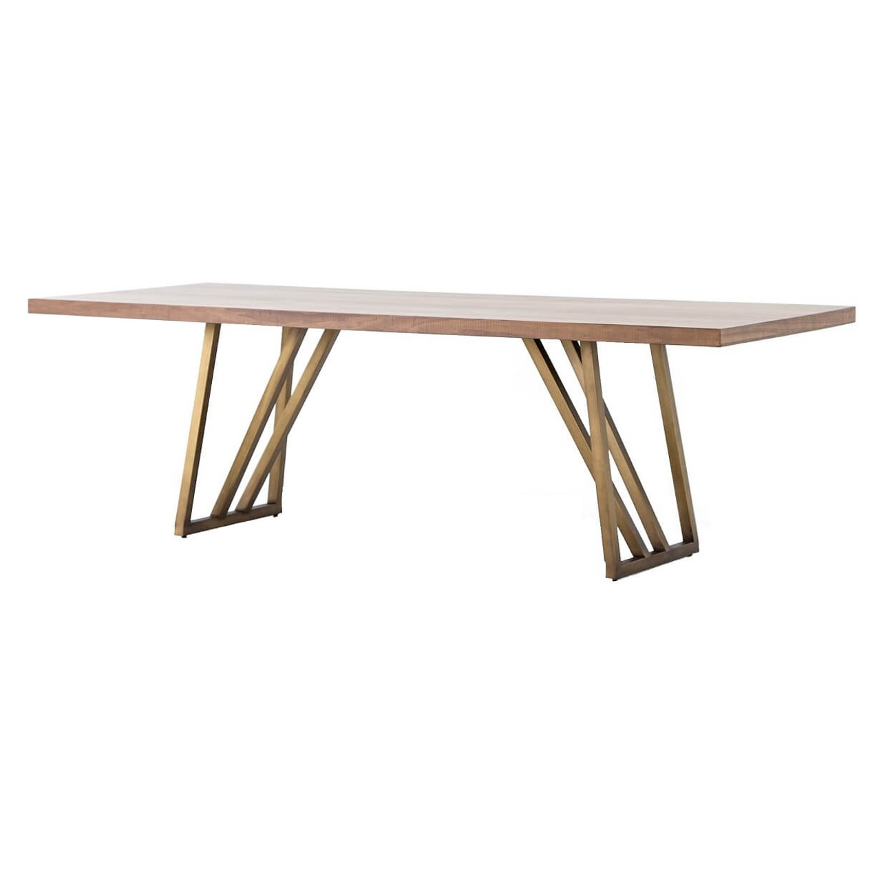 Kapri Antique Bronze Base Walnut Wood Dining Table 96 Zin Home