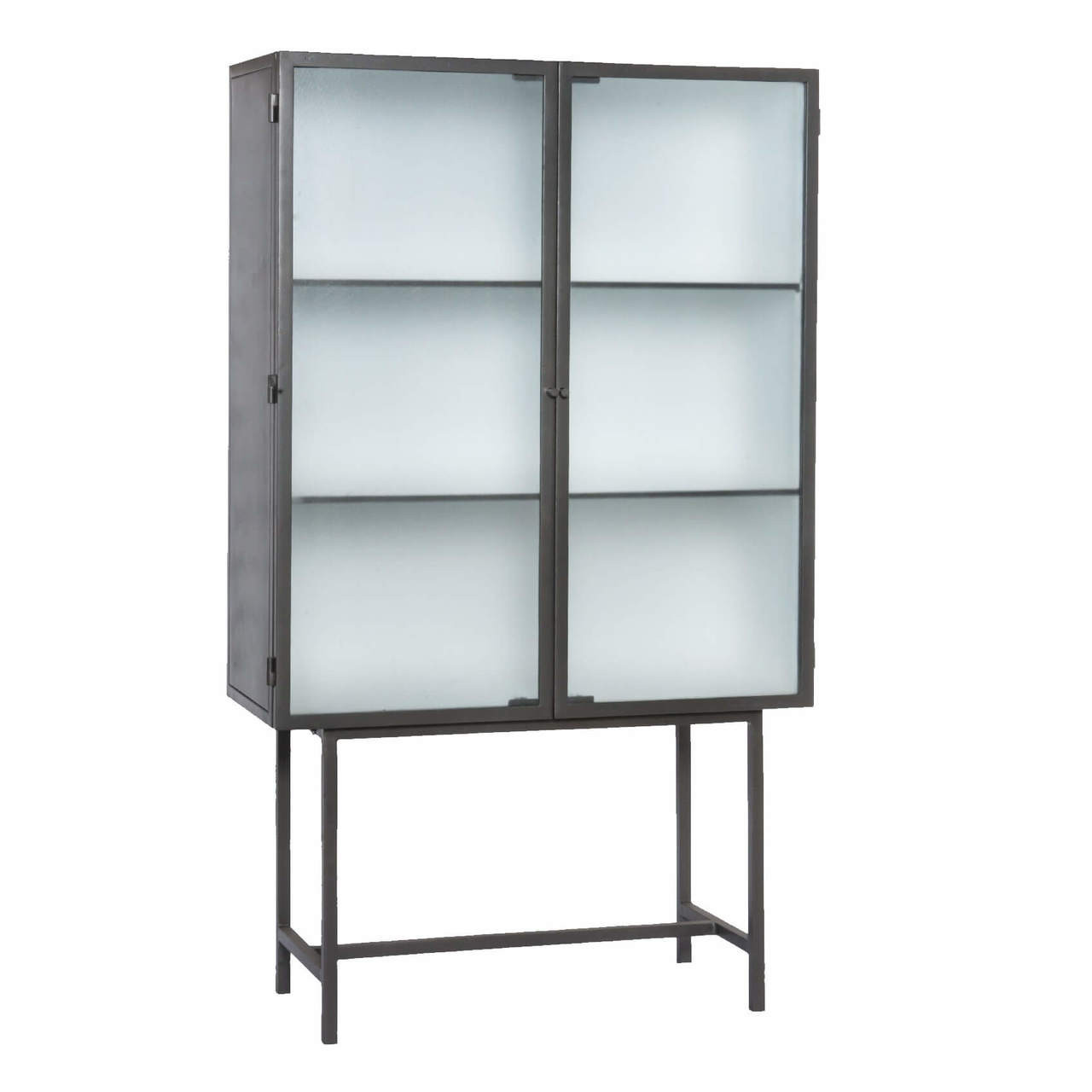 Vintage Industrial Iron And Glass Apothecary Cabinet Zin Home