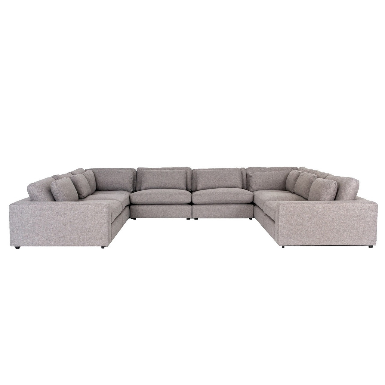 Bloor Contemporary Gray Fabric 8 Piece U Shaped Sectional Sofa 170