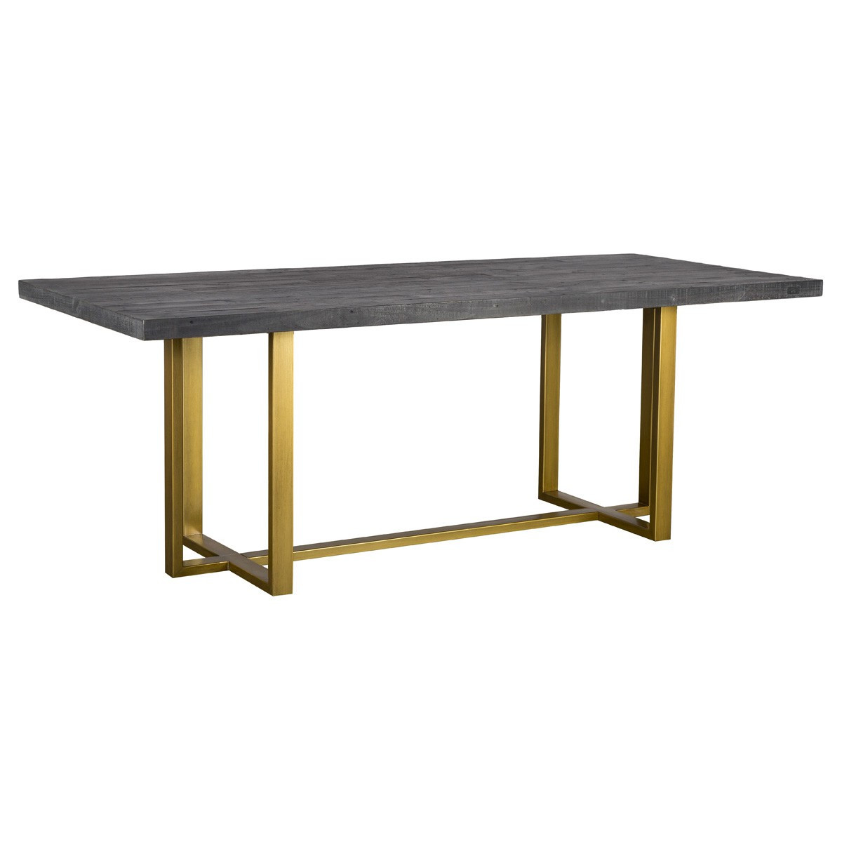 Elle Brass Leg Reclaimed Wood Dining Table 83 Black Zin Home