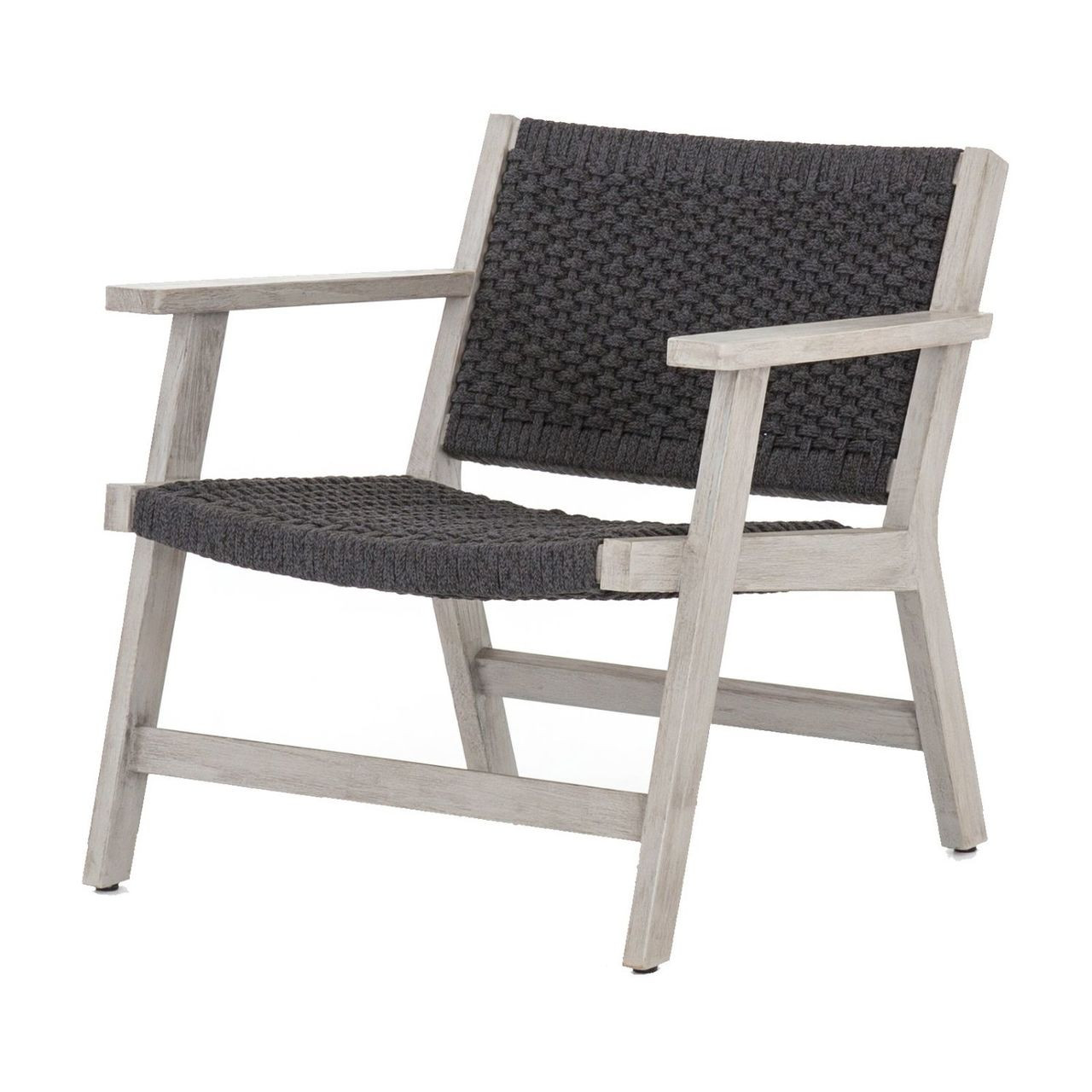 Delano Grey Teak Outdoor Rope Chair Zin Home Fourhands