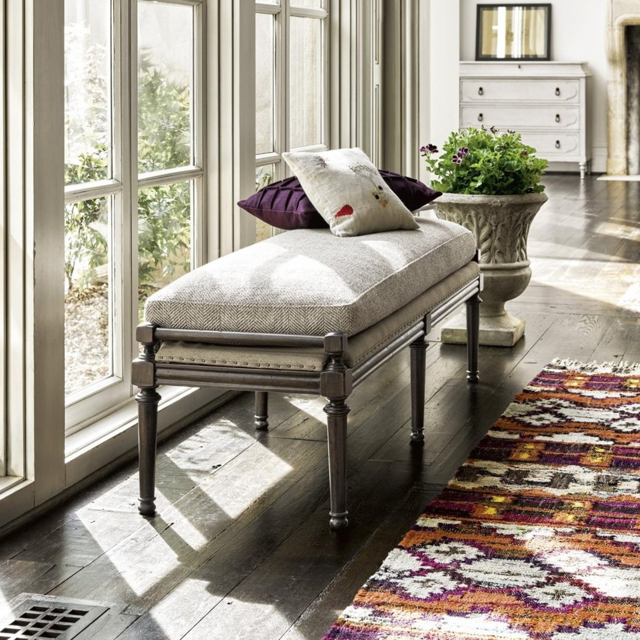 French Tailor's Upholstered Bed End Bench 56" Zin Home