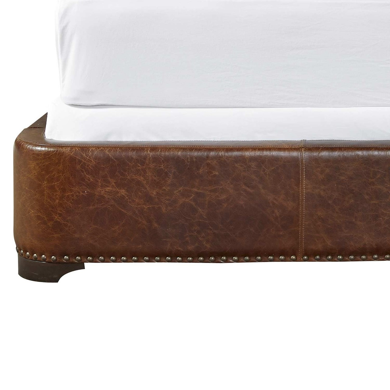 Leather Headboard KING - Whiskey Brown - Hanging with Straps