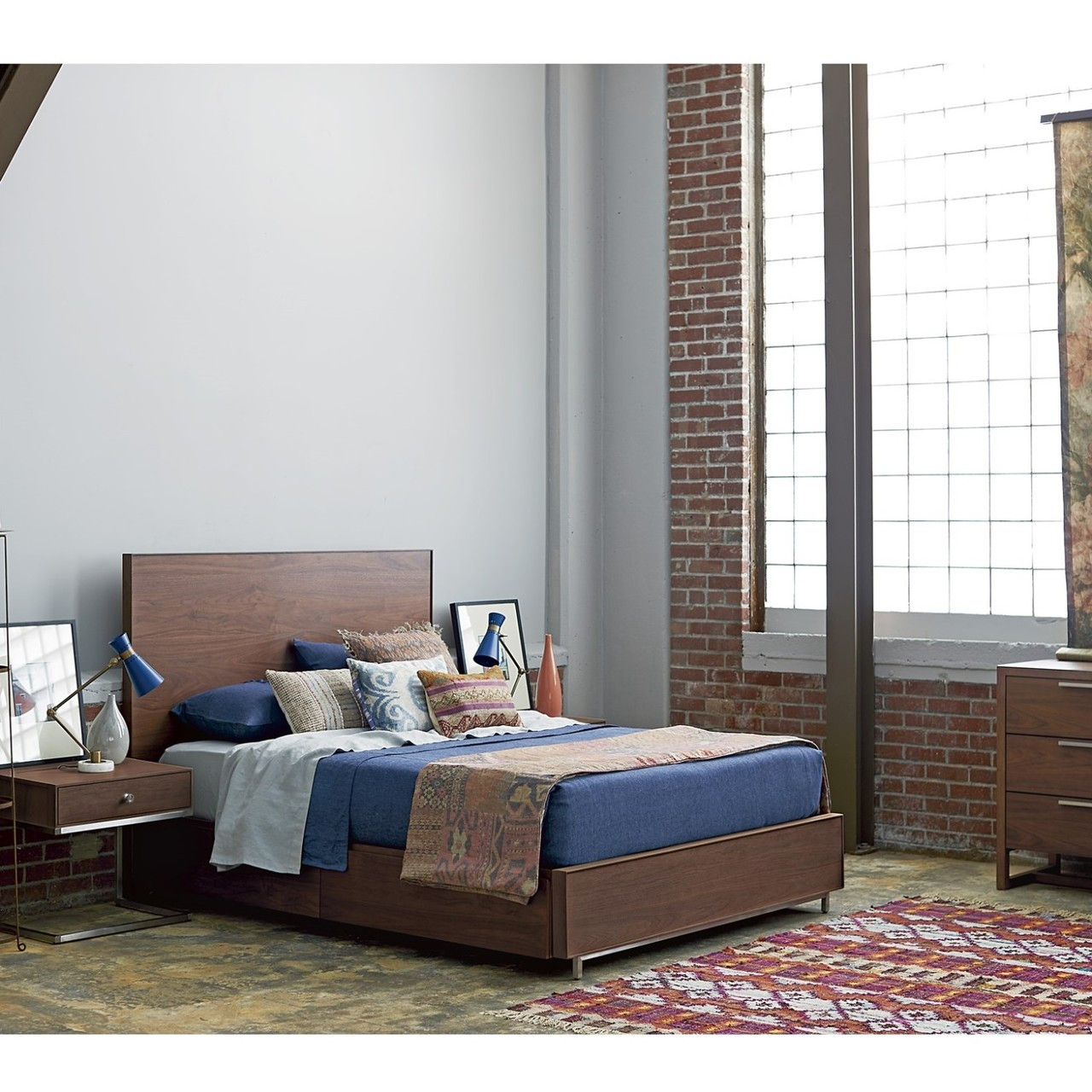 Urban Modern Walnut Queen Bed Frame Zin Home