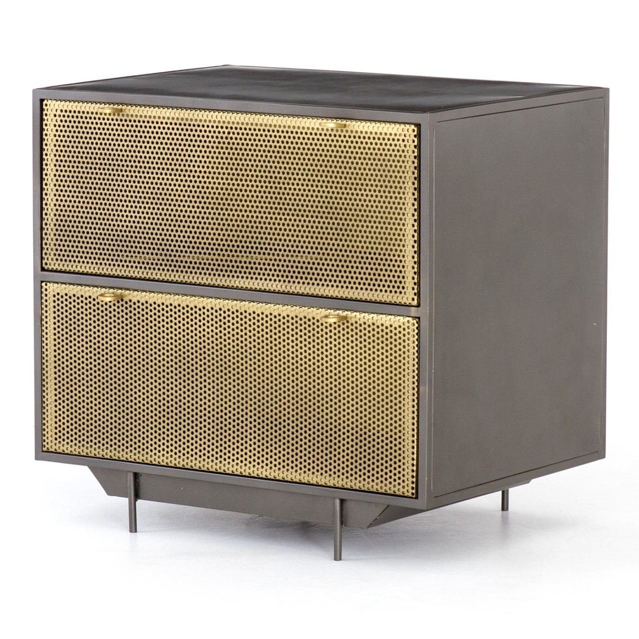 Hendrick Industrial Mesh 2 Drawer Filing Cabinet Zin Home