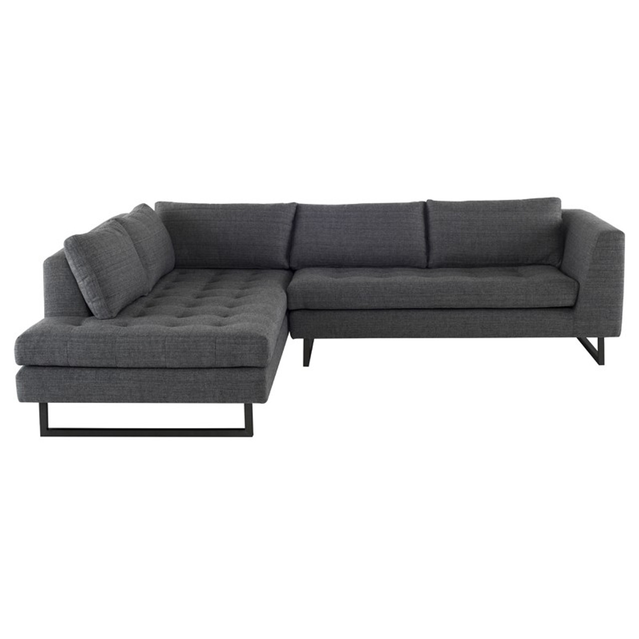 Y's for living +fabric furnishings【現行品】 Janis Dark Grey Fabric Tufted Sectional Sofa 105