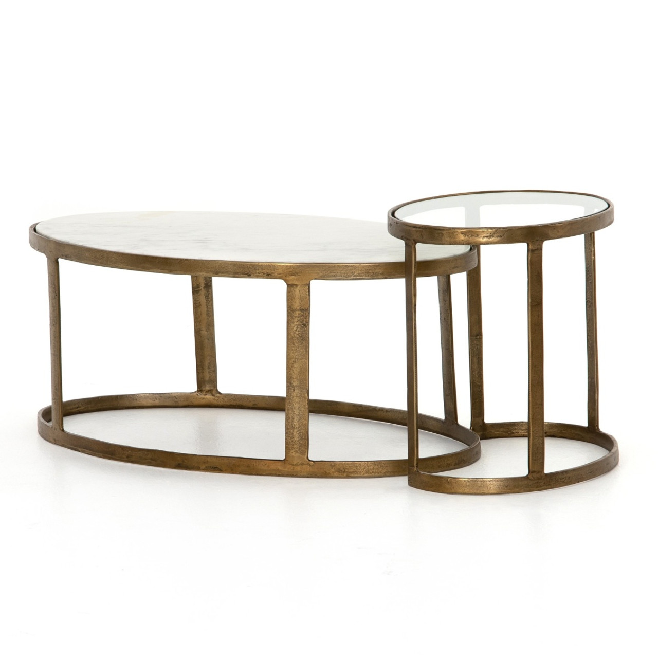 Calder Oval Marble Nesting Coffee Table 38 Zin Home